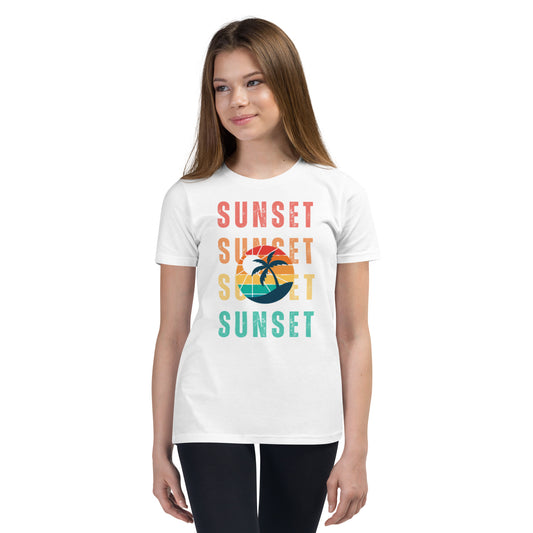 Youth Short Sleeve T-Shirt Summer Sunset Graphic Tee