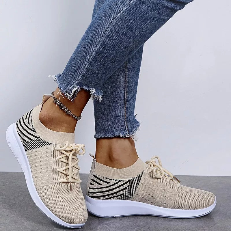 Shoes Women New 2022 Mesh Breathable Sneakers Lace-up Plus Size Running Shoes Versatile Casual Walking Shoes Zapatillas De Mujer