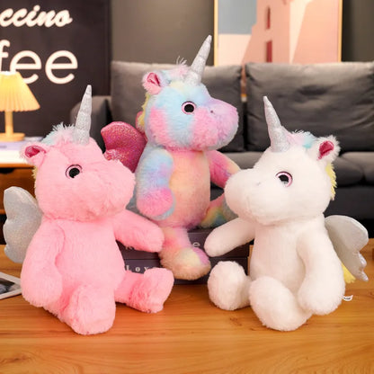 Illuminated Cartoon Animals Plush Toy Colorful Unicorn Dino Dolphin Teddy Bear Cat Lop Goose Sleeping Companion Kids Gift