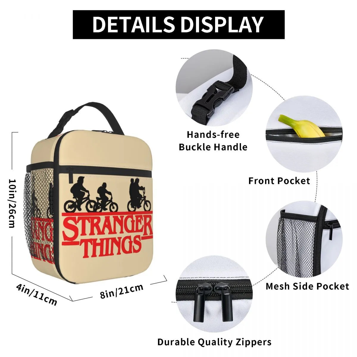 Stranger Things TV Show Insulated Lunch Bag for Women Portable The Upside Down World Cooler Thermal Bento Box Beach Camp Travel