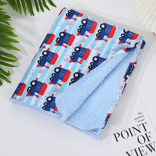 Baby Blanket Short Plush Double Cover Blankets Newborn Muslin Swaddle Wrap Children Cartoon Quilt Infant Bath Towel Baby Stuff