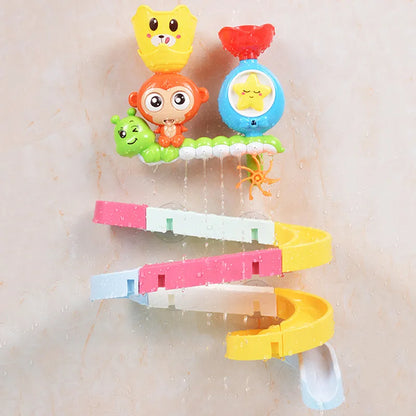 QWZ Baby Cartoon Monkey Classic Shower Bath Toy Animal Sprinkle Bathroom Swimming Bathing Shower Educational Toys For Kid Gift