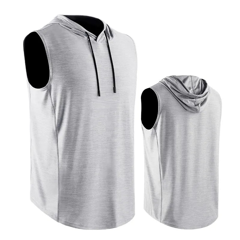 Men Running Singlets Sports T-shirts Tops Training Bodybuilding Vest Sportsman Wear Hoodie Jogger Gym Clothing Quick Dry Jackets