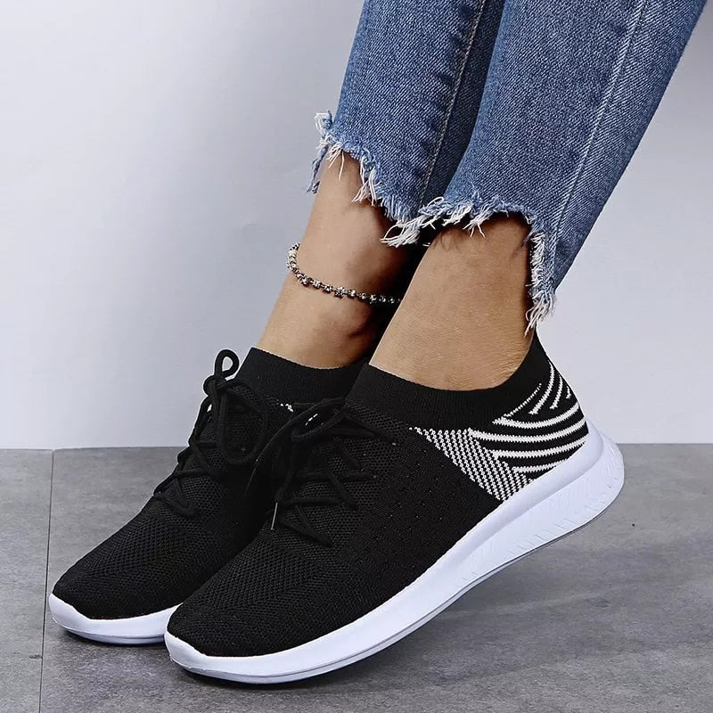 Shoes Women New 2022 Mesh Breathable Sneakers Lace-up Plus Size Running Shoes Versatile Casual Walking Shoes Zapatillas De Mujer