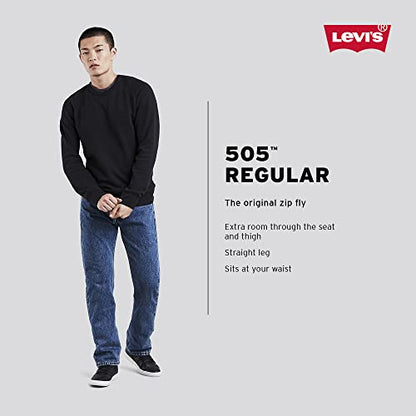 Levi's Men's 505 Regular Fit Jeans (Also Available in Big & Tall), Medium Stonewash, 34W x 32L