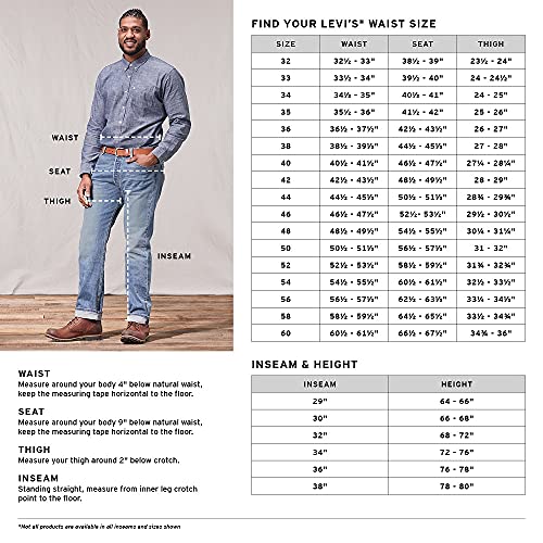 Levi's Men's 505 Regular Fit Jeans (Also Available in Big & Tall), Medium Stonewash, 34W x 32L